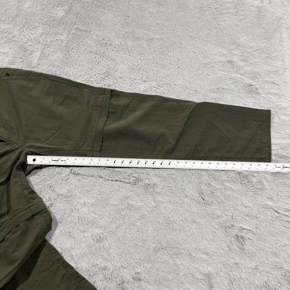 North Face Convertible Pants Mens 36 Green Zip Off Nylon Hiking Outdoor Belted - Picture 13 of 15